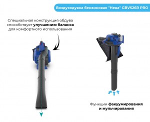 Воздуходувка-пылесос бензиновая НЕВА GBV526R PRO