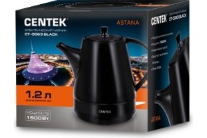 Чайник Centek CT-0063 Black Astana 1,2л, 1500W